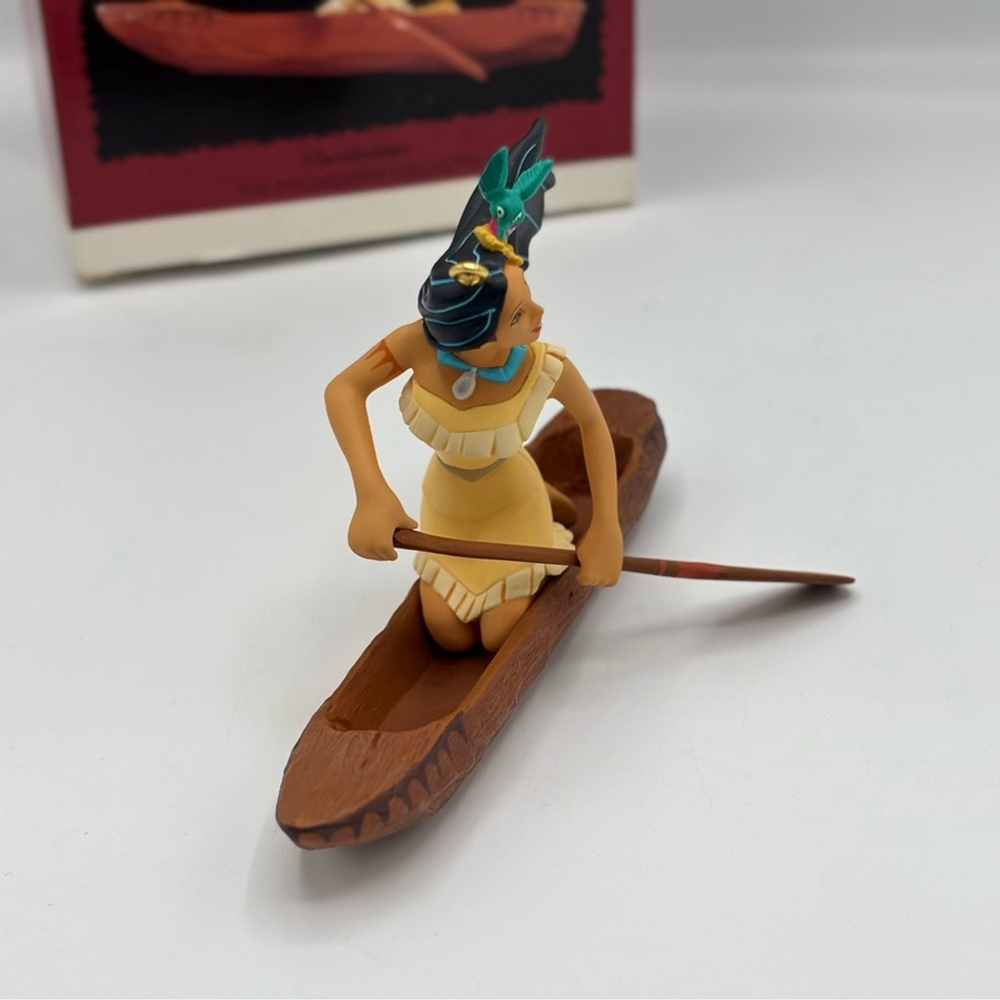 Hallmark Pocahontas Canoe Ornament Resin Figurine with Stand 1995 - Picture 7 of 14